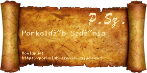 Porkoláb Szénia névjegykártya